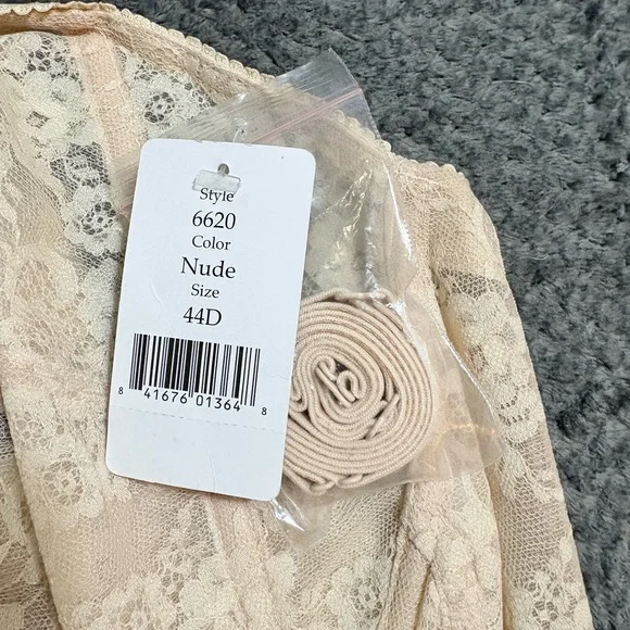 Elila 6620 Lace Strapless Longline Underwire Bra Detachable Straps Size 46 G NWT - Picture 4 of 6